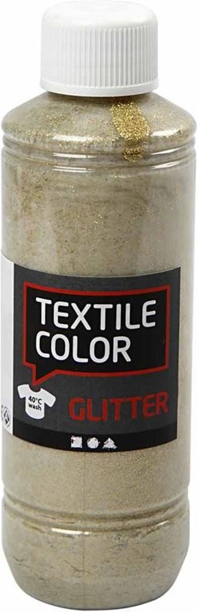 Textile Color, goud, glitter, 250ml [HOB-33791]